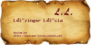 Lézinger Lúcia névjegykártya
